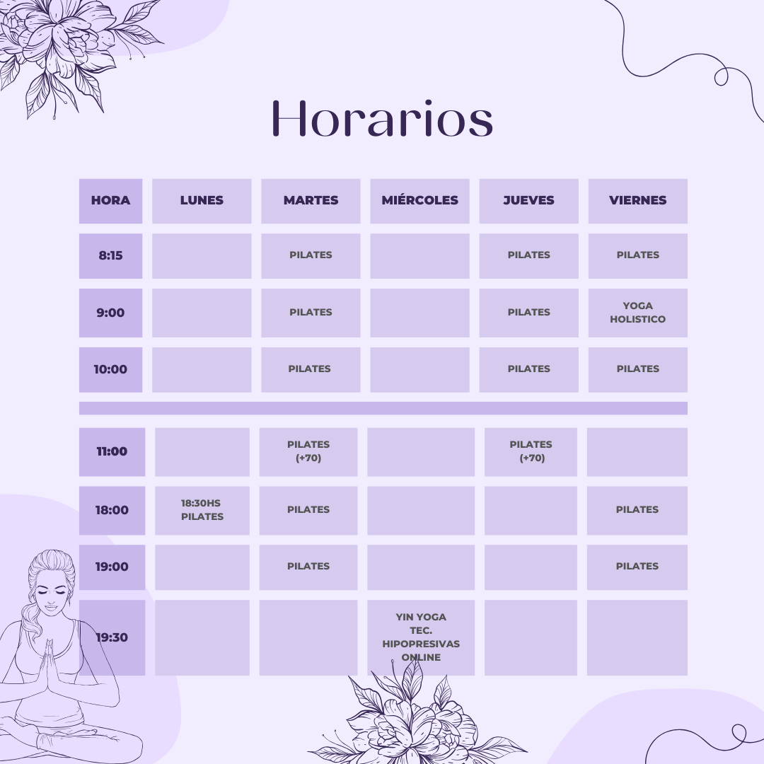 Horarios de marzo a diciembre 